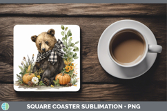 GorgeousAnimals Autumn Pumpkin Square Coaster design.