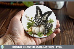 GorgeousAnimals Autumn Pumpkin Round Coaster design.