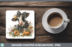 GorgeousAnimals Autumn Pumpkin Square Coaster design.