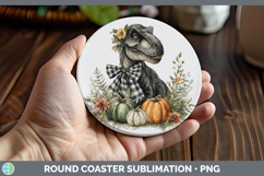 GorgeousAnimals Autumn Pumpkin Round Coaster design.