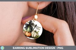 GorgeousAnimals Autumn Pumpkin Round Earrings design.