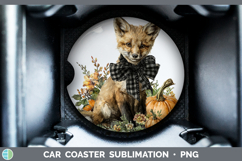 GorgeousAnimals Autumn Pumpkin Car Coaster design.