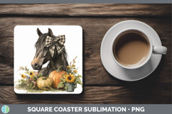 GorgeousAnimals Autumn Pumpkin Square Coaster design.