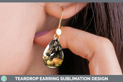 GorgeousAnimals Autumn Pumpkin Teardrop Earrings design.