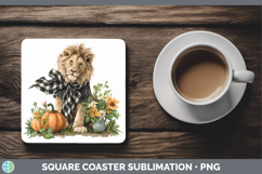 GorgeousAnimals Autumn Pumpkin Square Coaster design.