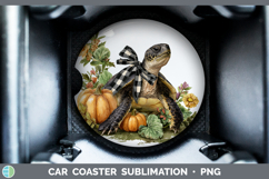 GorgeousAnimals Autumn Pumpkin Car Coaster design.