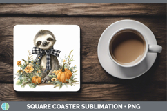 GorgeousAnimals Autumn Pumpkin Square Coaster design.