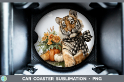 GorgeousAnimals Autumn Pumpkin Car Coaster design.
