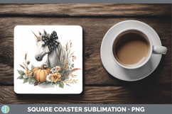GorgeousAnimals Autumn Pumpkin Square Coaster design.