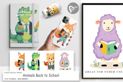 Digital Paper Back to School Animals Product Image 1