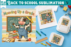 Back to School Sublimation | Cute Cow Classroom design Product Image 1