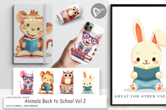 Digital Paper Back to School Animals Product Image 1