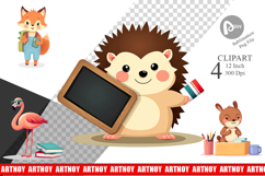 Back to School Animal Clipart Product Image 1