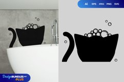 Cat Shampooing in Bathroom Wall Sticker Product Image 1
