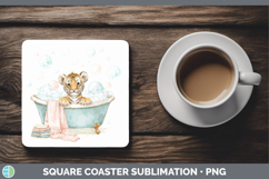 GorgeousAnimals Bathtub Square Coaster design.