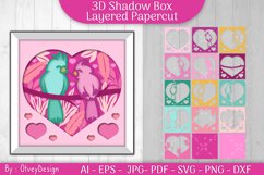 3D Shadow Box Animals Couple Love Layered Papercut Product Image 2