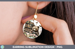 GorgeousAnimals Bookshelf Round Earrings design.