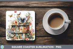 GorgeousAnimals Bookshelf Square Coaster design.