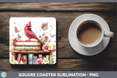 GorgeousAnimals Bookshelf Square Coaster design.