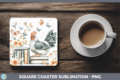 GorgeousAnimals Bookshelf Square Coaster design.