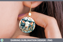 GorgeousAnimals Bookshelf Round Earrings design.