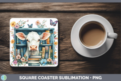 GorgeousAnimals Bookshelf Square Coaster design.