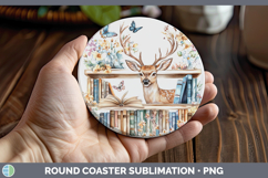 GorgeousAnimals Bookshelf Round Coaster design.