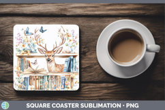 GorgeousAnimals Bookshelf Square Coaster design.