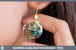GorgeousAnimals Bookshelf Round Earrings design.