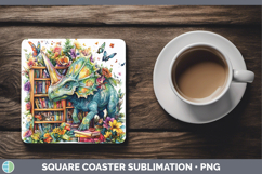 GorgeousAnimals Bookshelf Square Coaster design.