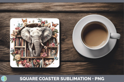 GorgeousAnimals Bookshelf Square Coaster design.