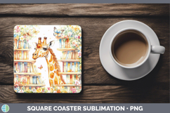 GorgeousAnimals Bookshelf Square Coaster design.
