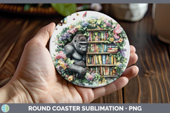 GorgeousAnimals Bookshelf Round Coaster design.
