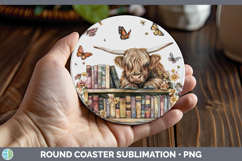GorgeousAnimals Bookshelf Round Coaster design.