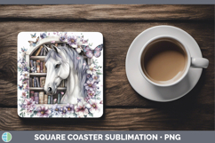 GorgeousAnimals Bookshelf Square Coaster design.