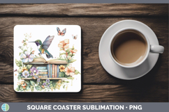 GorgeousAnimals Bookshelf Square Coaster design.