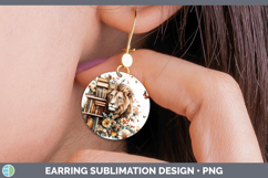 GorgeousAnimals Bookshelf Round Earrings design.