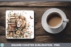 GorgeousAnimals Bookshelf Square Coaster design.