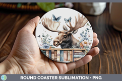 GorgeousAnimals Bookshelf Round Coaster design.