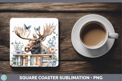 GorgeousAnimals Bookshelf Square Coaster design.