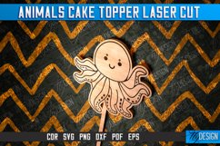 Octopus Cake Topper Laser Cut Design|Laser Animal Cake Toppe Product Image 1