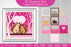 3D Shadow Box Animals Couple Love Layered Papercut Product Image 3