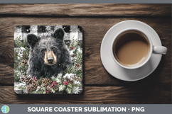 GorgeousAnimals Checker Christmas Square Coaster design.