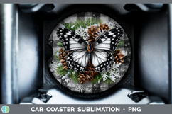 GorgeousAnimals Checker Christmas Car Coaster design.