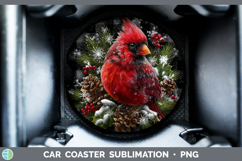 GorgeousAnimals Checker Christmas Car Coaster design.