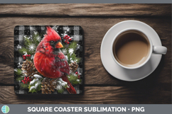 GorgeousAnimals Checker Christmas Square Coaster design.