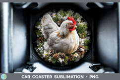 GorgeousAnimals Checker Christmas Car Coaster design.