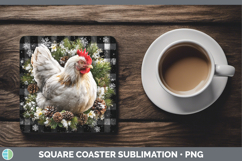 GorgeousAnimals Checker Christmas Square Coaster design.