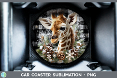 GorgeousAnimals Checker Christmas Car Coaster design.
