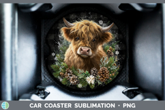 GorgeousAnimals Checker Christmas Car Coaster design.